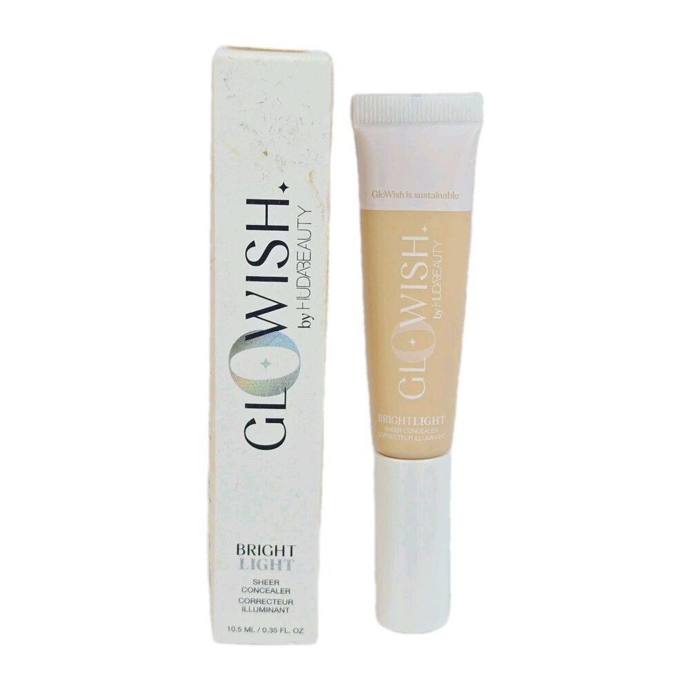 Huda Beauty GloWish Bright Light Sheer Concealer 01 Fair NIB Hydrating Vegan NIB